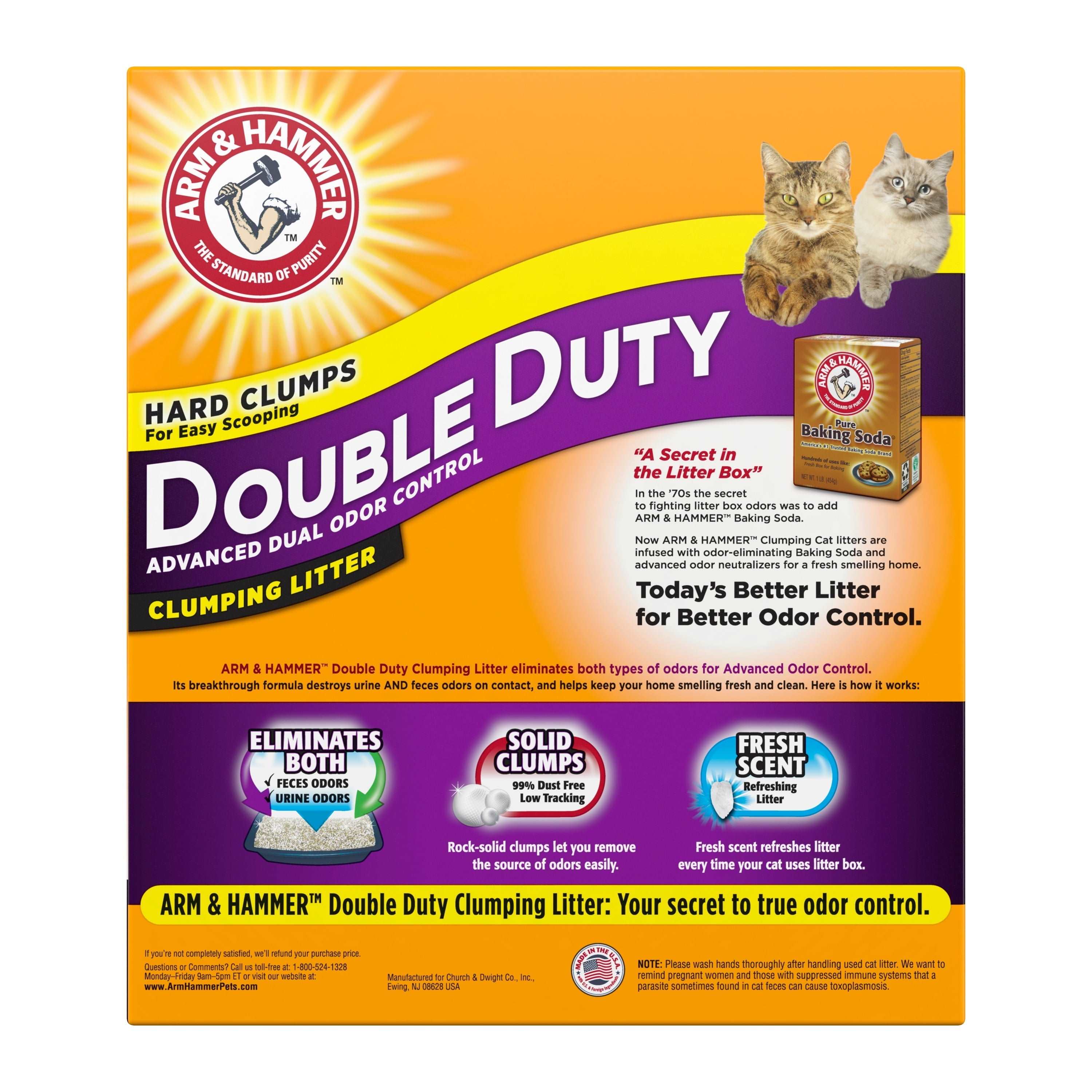 Wholesale prices with free shipping all over United States Arm & Hammer Double Duty Dual Advanced Odor Control Scented Clumping Cat Litter, 40lb - Steven Deals
