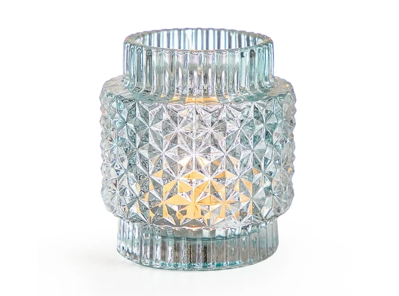 Wholesale prices with free shipping all over United States Stylehouse Blue Glass Candle Holder, 2.76