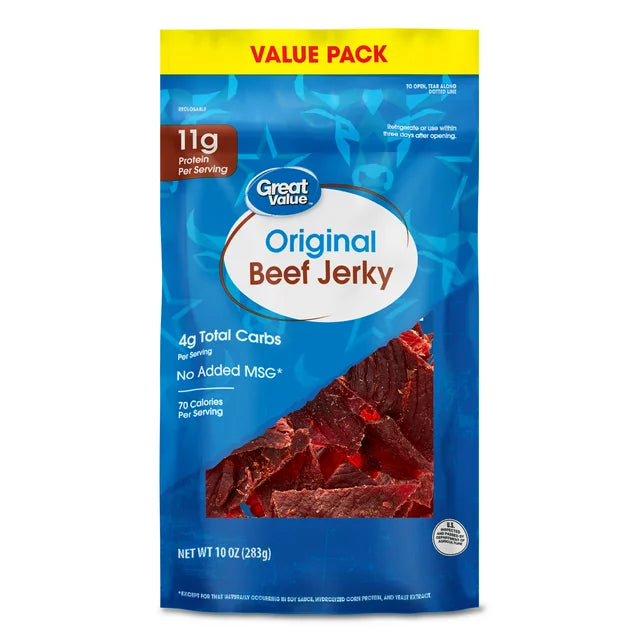 Wholesale prices with free shipping all over United States Great Value Original Beef Jerky Value Pack, 10 oz - Steven Deals