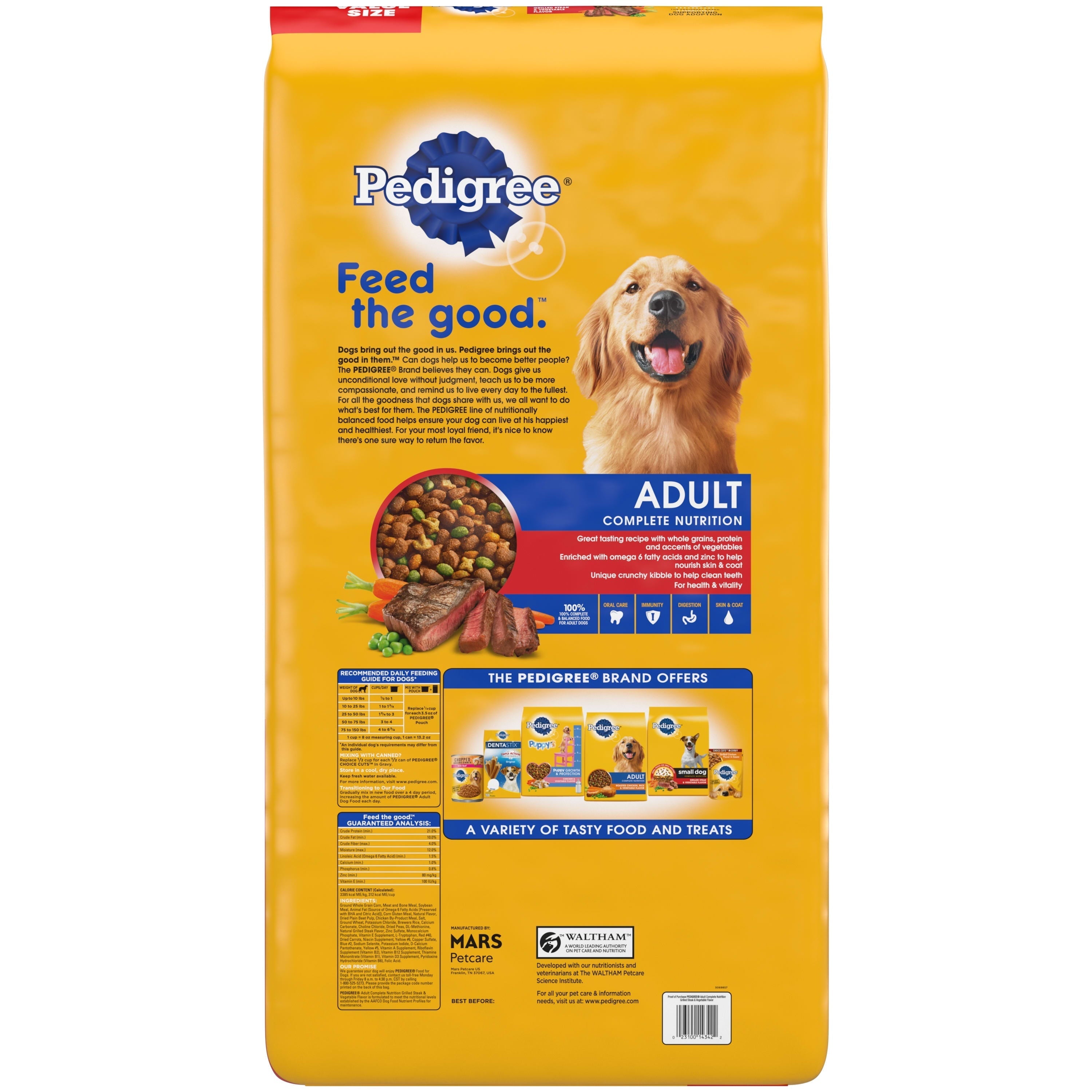 Wholesale prices with free shipping all over United States PEDIGREE Complete Nutrition Grilled Steak & Vegetable Dry Dog Food for Adult Dog, 44 lb. Bag - Steven Deals