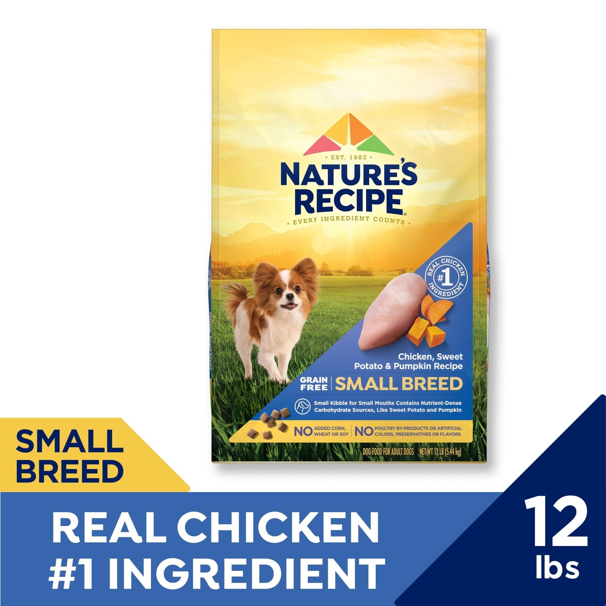 Wholesale prices with free shipping all over United States Nature′s Recipe Dry Dog Food, Grain Free Small Breed Chicken, Sweet Potato & Pumpkin Recipe, 12 lb. Bag - Steven Deals