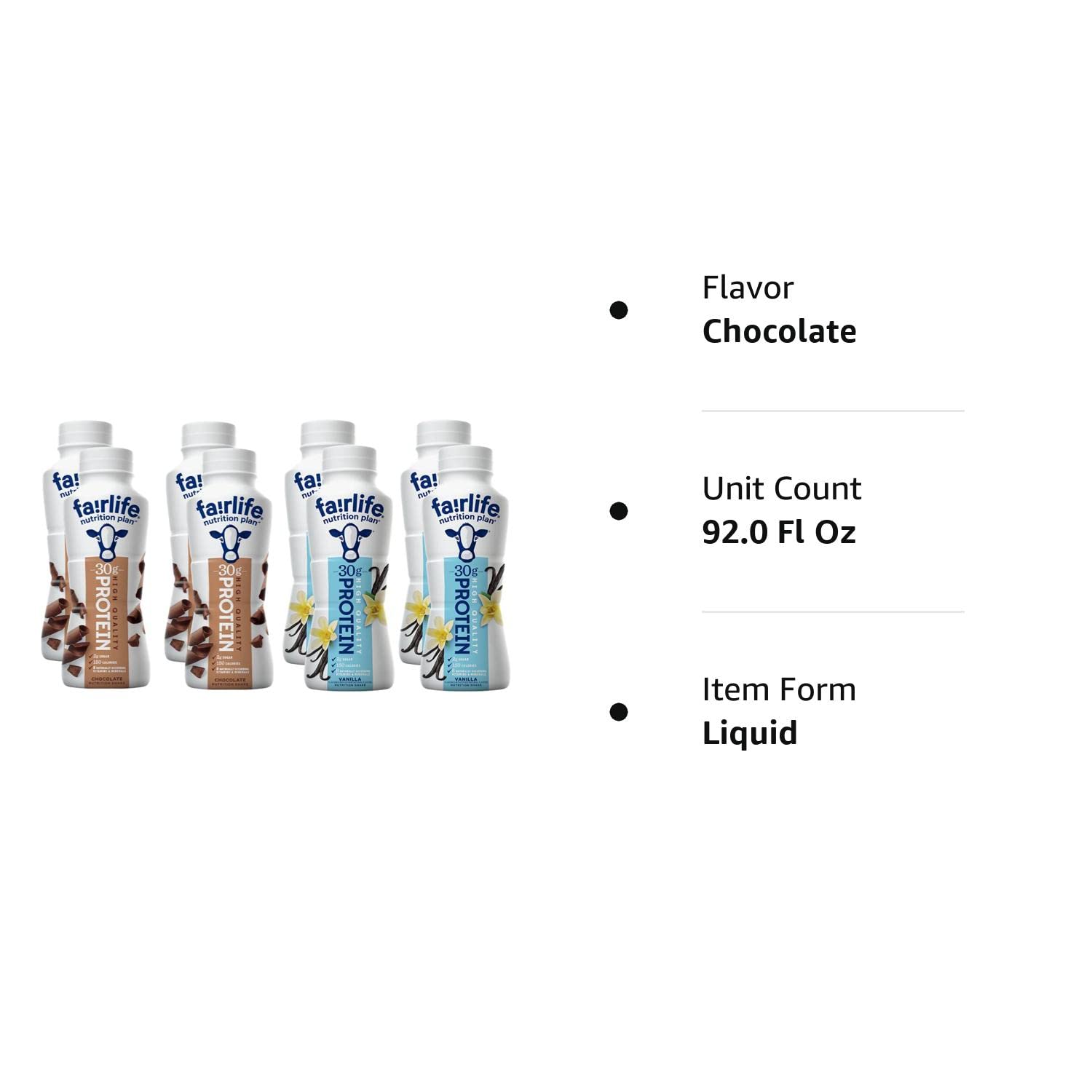 Wholesale prices with free shipping all over United States Fairlife Nutrition Plan High Protein Shake Variety Pack Sampler - Chocolate & Vanilla - 11.5 Fl Oz (8 Pack) - Steven Deals