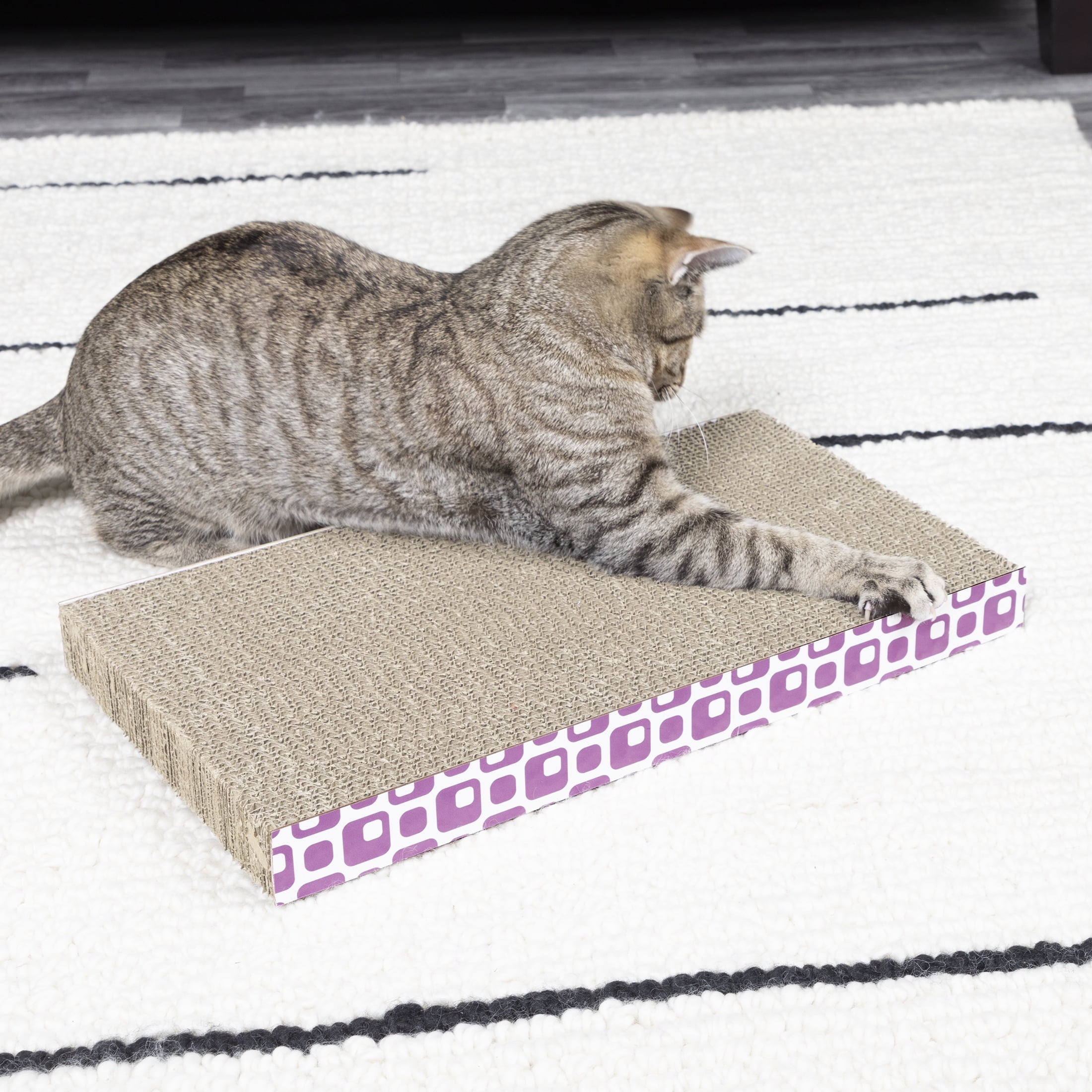 Wholesale prices with free shipping all over United States Vibrant Life XL Cat Corrugate Scratcher Pad, Durable Cat Scratching Toy - Steven Deals