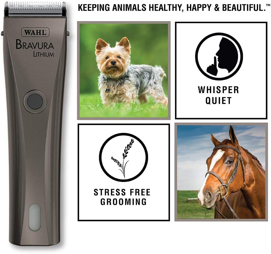 Wholesale prices with free shipping all over United States WAHL Professional Animal Bravura Pet, Dog, Cat & Horse Corded/Cordless Clipper Kit (#41870-0423) - Grooming Supplies for Pets - Pet Grooming Clippers - 90 Minute Run Time - Turquoise - Steven Deals