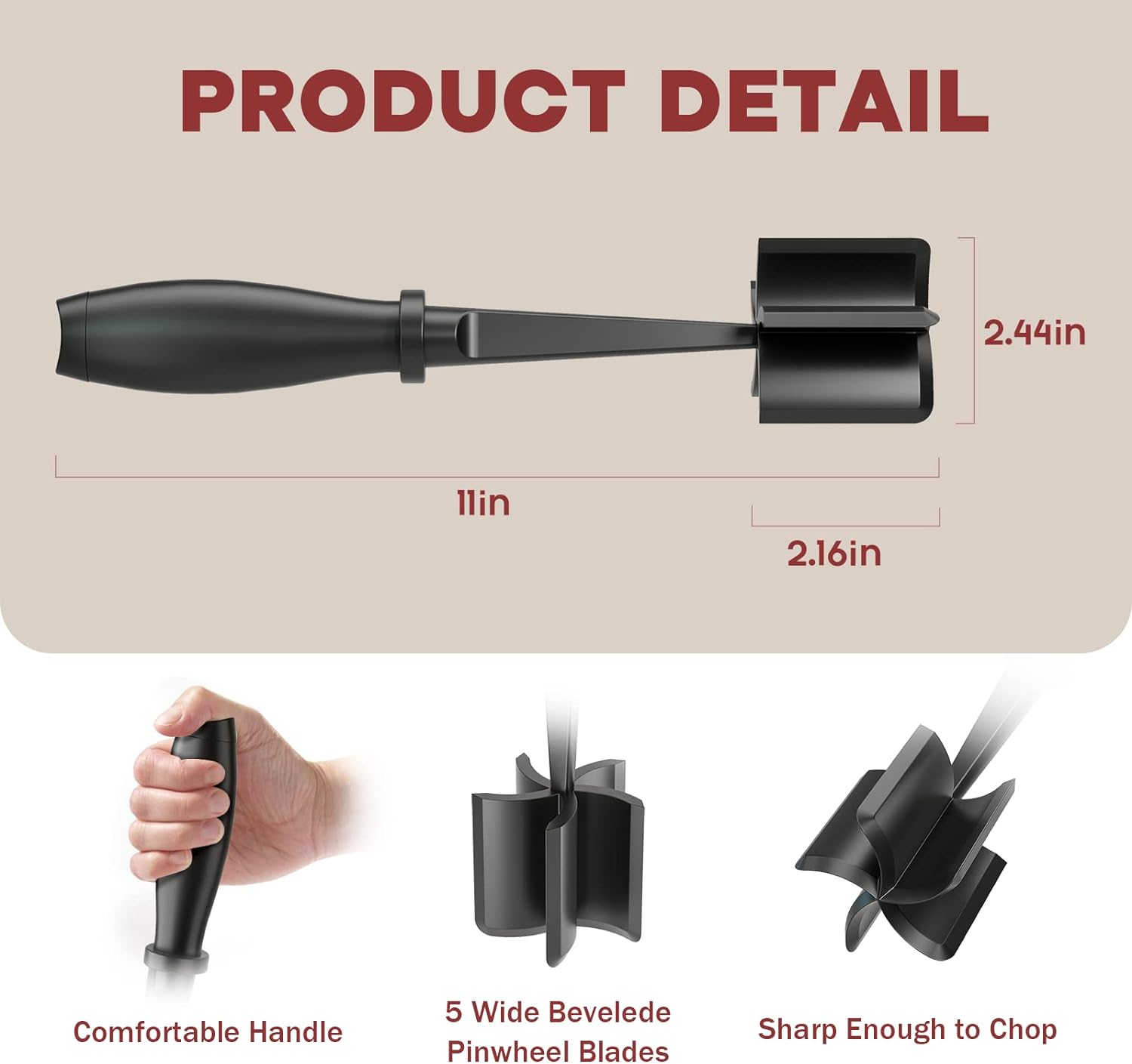Wholesale prices with free shipping all over United States Meat Chopper for Hamburger, Premium Heat Resistant Masher and Smasher for Ground Beef, Ground Turkey and More, Nylon Ground Beef Chopper Tool and Meat Fork, Non Stick Mix Chopper - Steven Deals