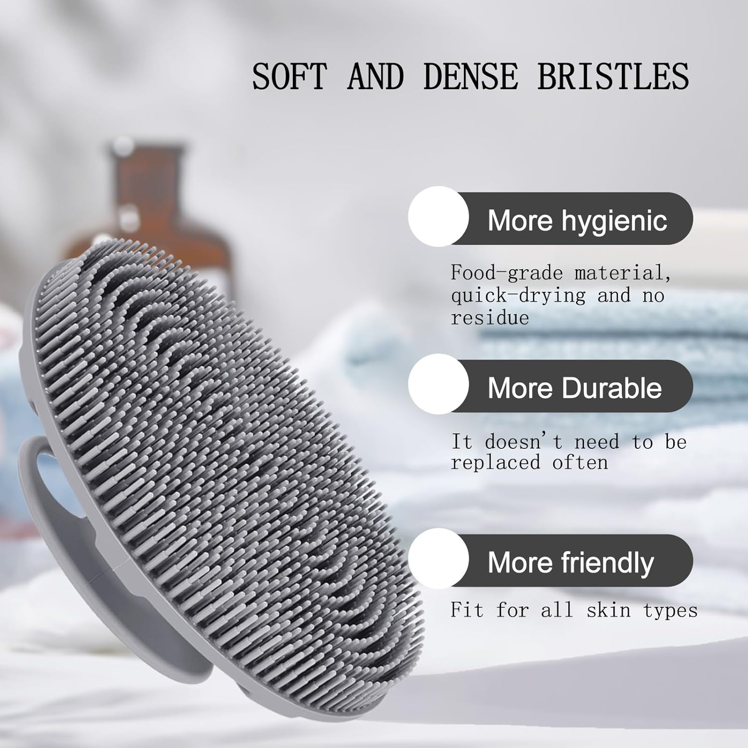 Wholesale prices with free shipping all over United States INNERNEED Food-Grade Soft Silicone Body Scrubber Shower Brush Handheld Cleansing Skin Brush, Gentle Exfoliating and Lather Well (Black) - Steven Deals