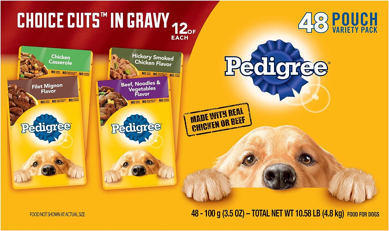 Wholesale prices with free shipping all over United States PEDIGREE CHOICE CUTS IN GRAVY Adult Soft Wet Dog Food 24-Count Variety Pack, 3.5 oz Pouches - Steven Deals