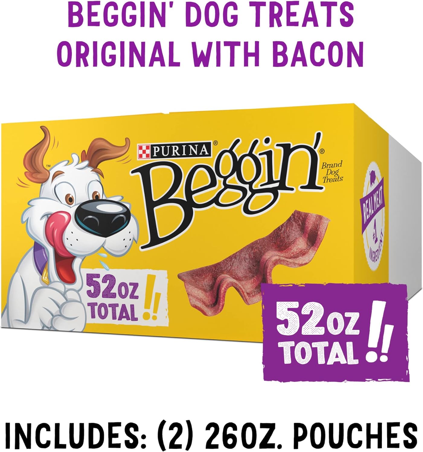 Wholesale prices with free shipping all over United States Purina Beggin' Strips Dog Treats, Original With Bacon Flavor - (2) 26 oz. Pouches - Steven Deals