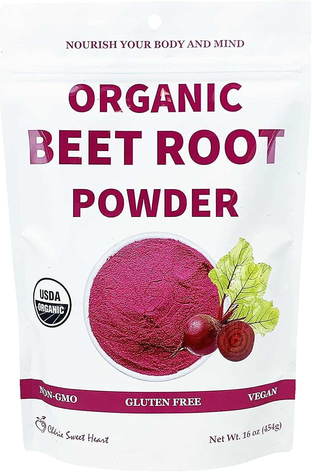 Wholesale prices with free shipping all over United States Organic Beet Root Powder (1 LB) by Chérie Sweet Heart, Raw & Non-GMO - Steven Deals