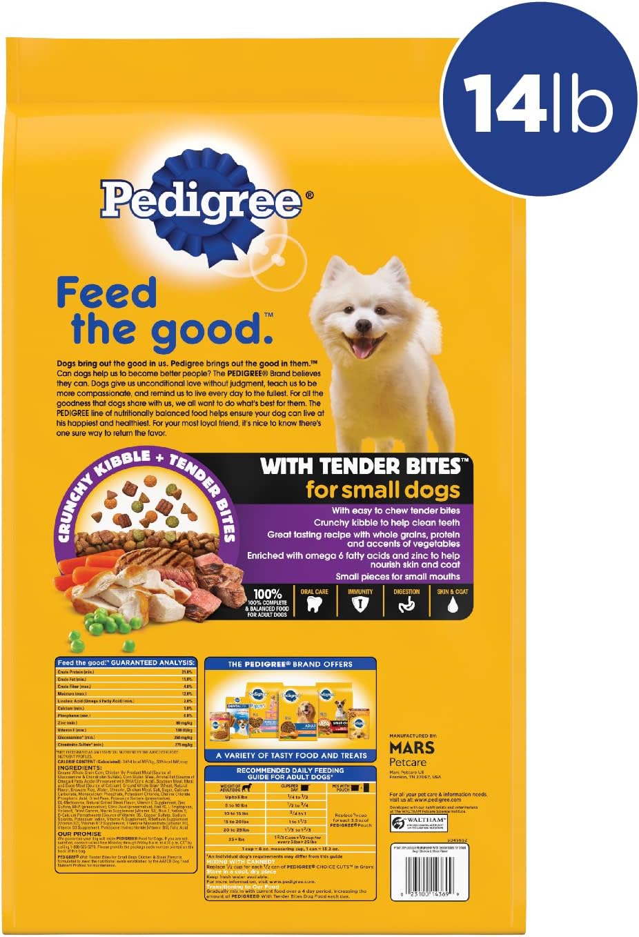 Wholesale prices with free shipping all over United States PEDIGREE with Tender Bites Small Dog Complete Nutrition Small Breed Adult Dry Dog Food, Chicken & Steak Flavor Dog Kibble, 3.5 lb. Bag - Steven Deals
