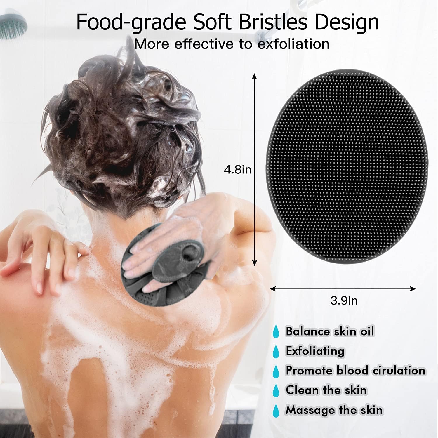 Wholesale prices with free shipping all over United States INNERNEED Food-Grade Soft Silicone Body Cleansing Brush Shower Scrubber, Gentle Exfoliating and Massage for All Kinds of Skin (Purple+Dark Green)) - Steven Deals