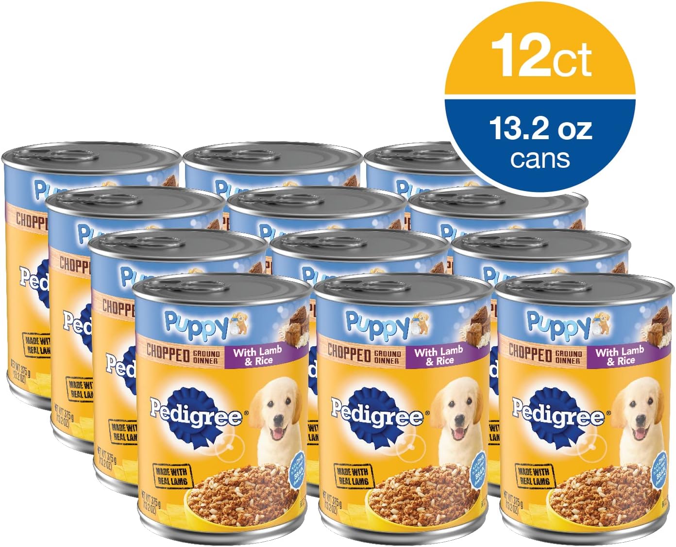 Wholesale prices with free shipping all over United States PEDIGREE CHOPPED GROUND DINNER Puppy Canned Soft Wet Dog Food With Chicken & Beef, 13.2 oz. Cans (Pack of 12) - Steven Deals
