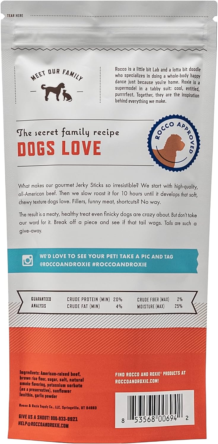 Wholesale prices with free shipping all over United States Rocco & Roxie Jerky Dog Treats Made in USA Healthy Treats for Potty Training High Value Real Meat Slow Roasted Snacks for Small, Medium & Large Dogs & Puppies Soft Chews, 1 Pound (Pack of 1) - Steven Deals
