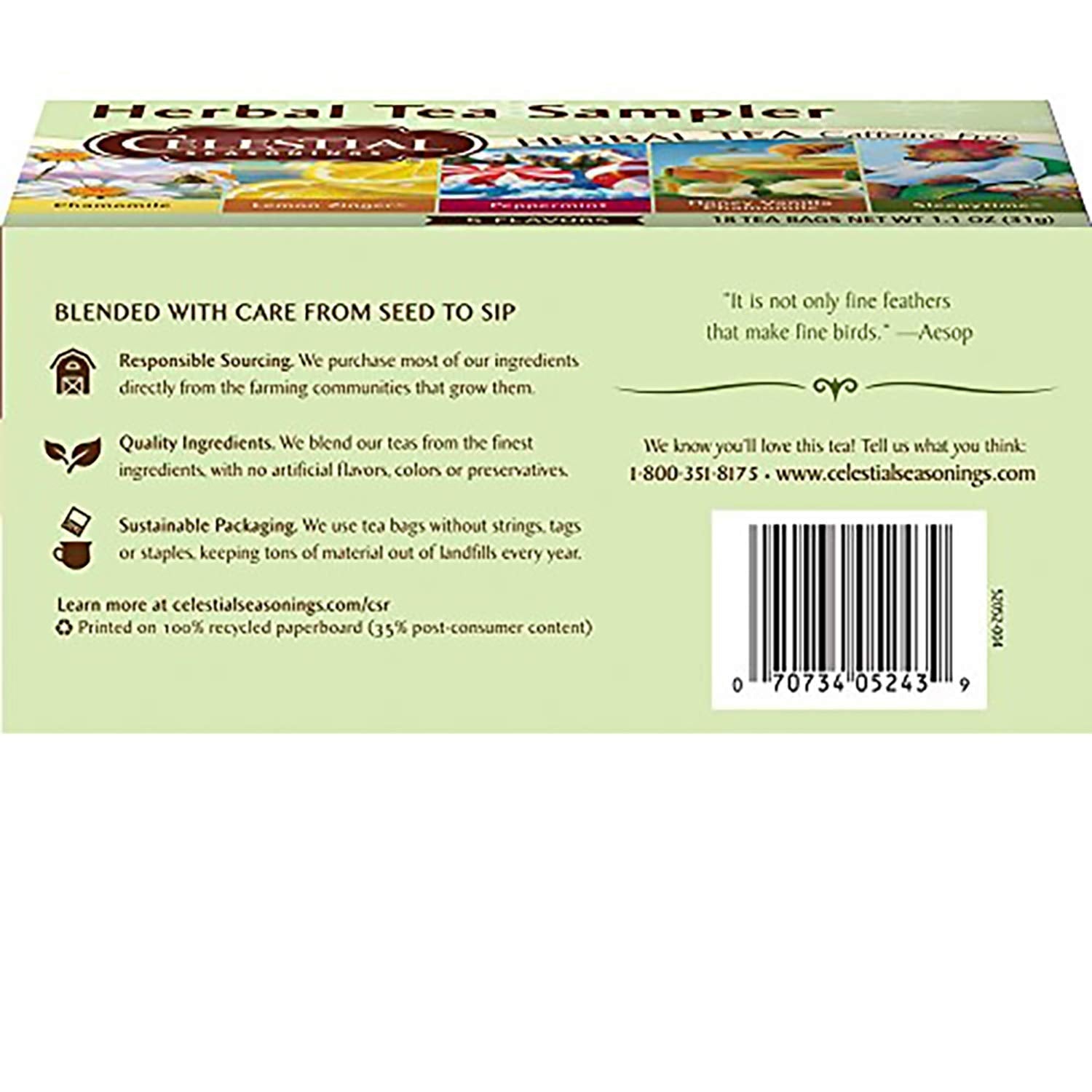 Wholesale prices with free shipping all over United States Celestial Seasonings Herbal Tea, Tea Sampler, 18 Count - Steven Deals
