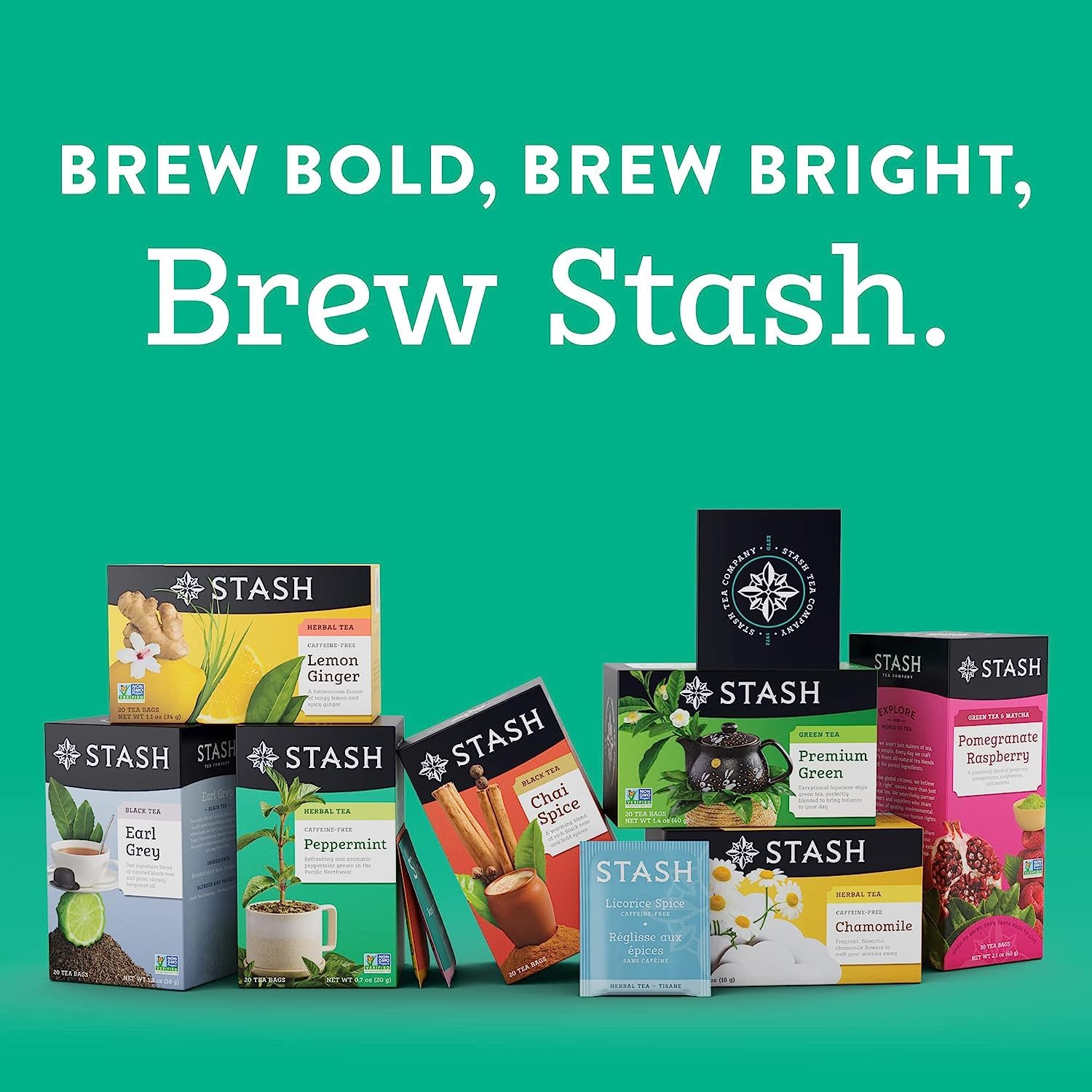 Wholesale prices with free shipping all over United States Stash Tea Fruity Herbal Tea 6 Flavor Tea Sampler, 6 boxes With 18-20 Tea Bags Each - Steven Deals