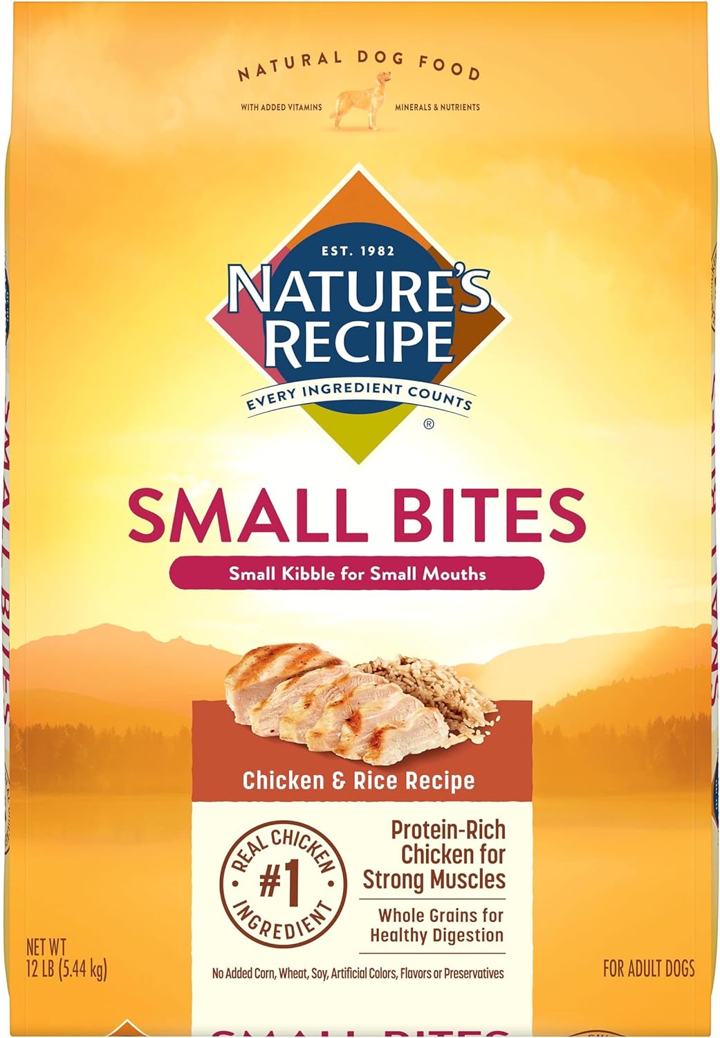 Wholesale prices with free shipping all over United States Nature’s Recipe Small Bites Dry Dog Food, Chicken & Rice Recipe, 4 Pound Bag - Steven Deals