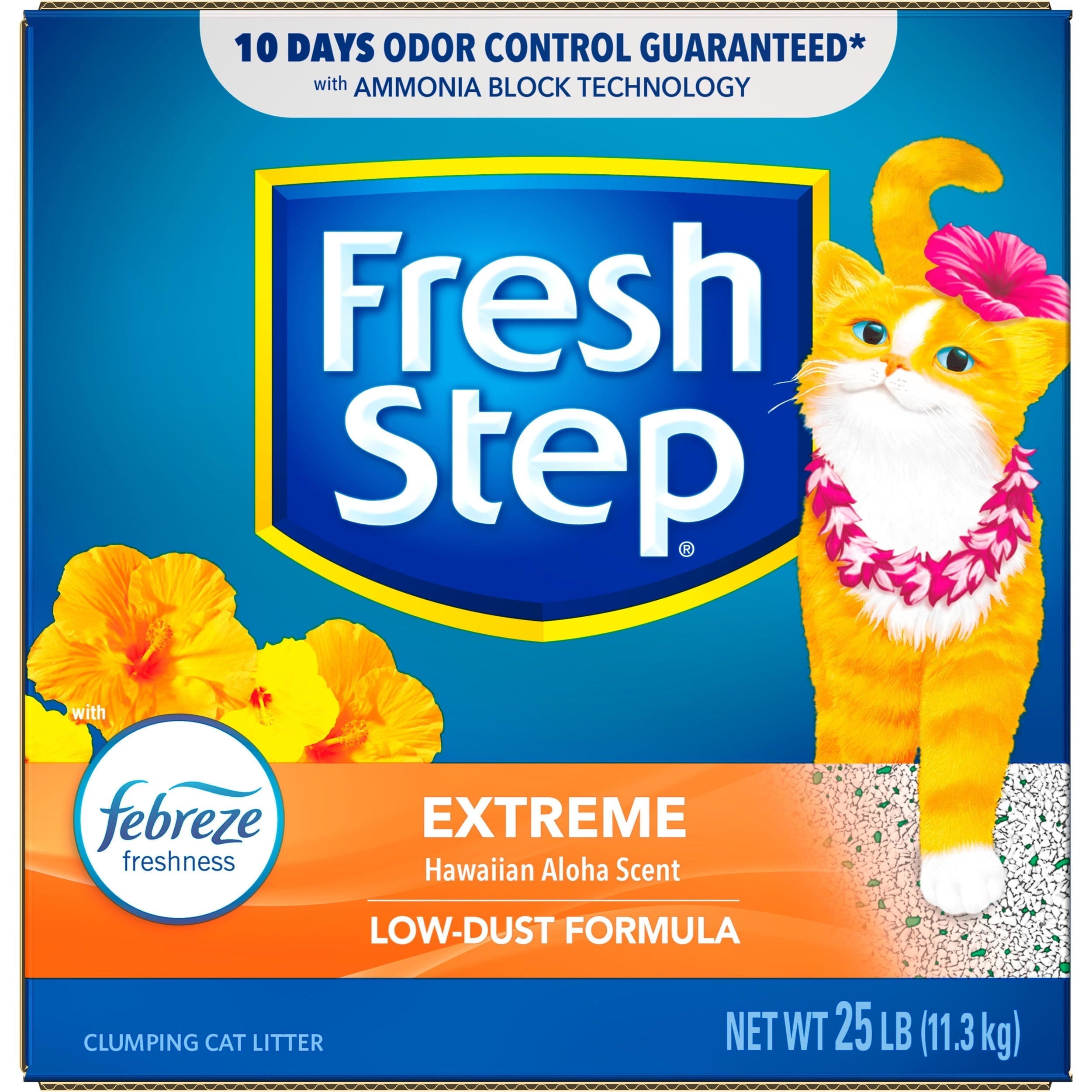 Wholesale prices with free shipping all over United States Fresh Step Scented Litter with the Power of Febreze, Clumping Cat Litter - Hawaiian Aloha, 25 lbs - Steven Deals