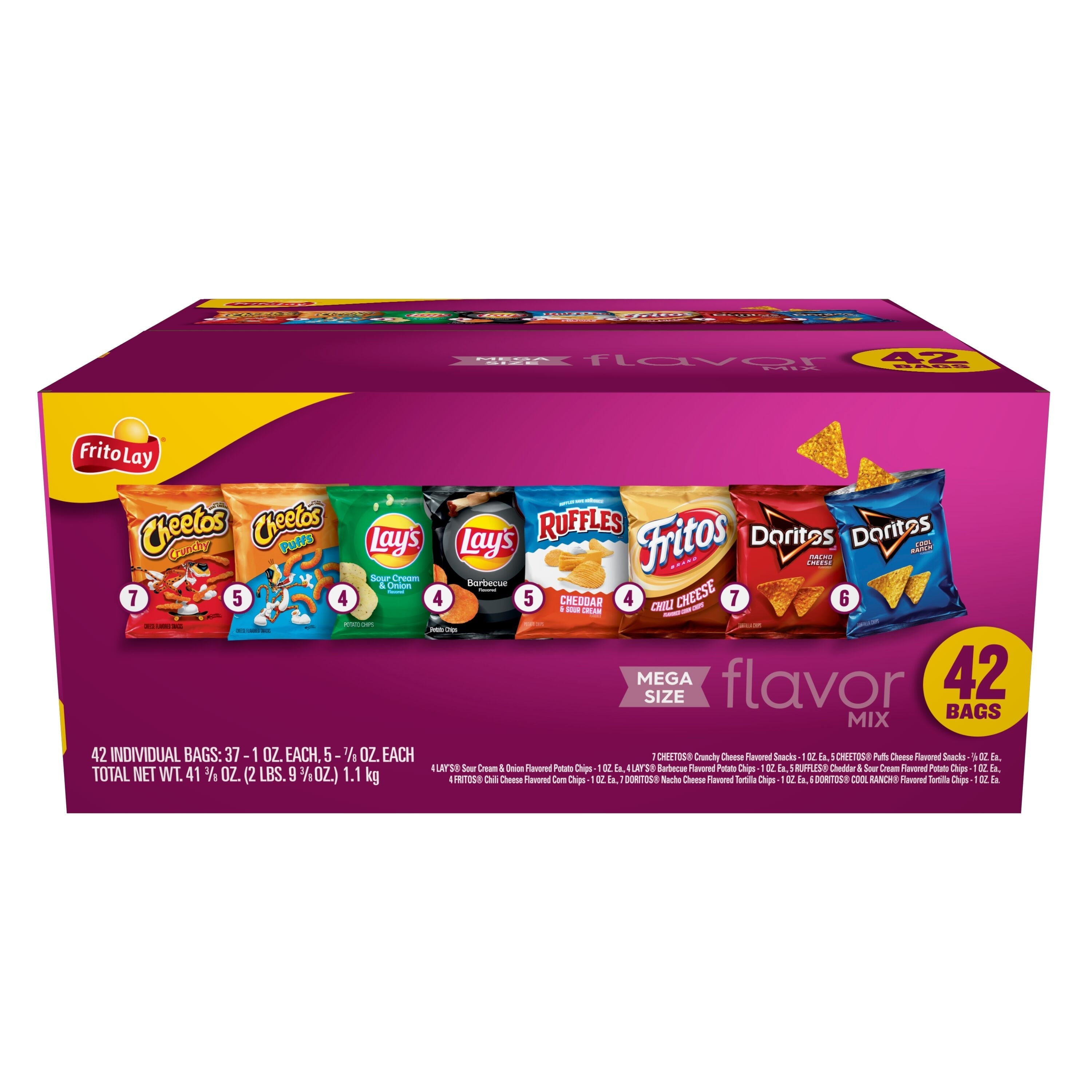 Wholesale prices with free shipping all over United States Frito-Lay Snacks Flavor Mix, 41.25 oz, 42 Count - Steven Deals