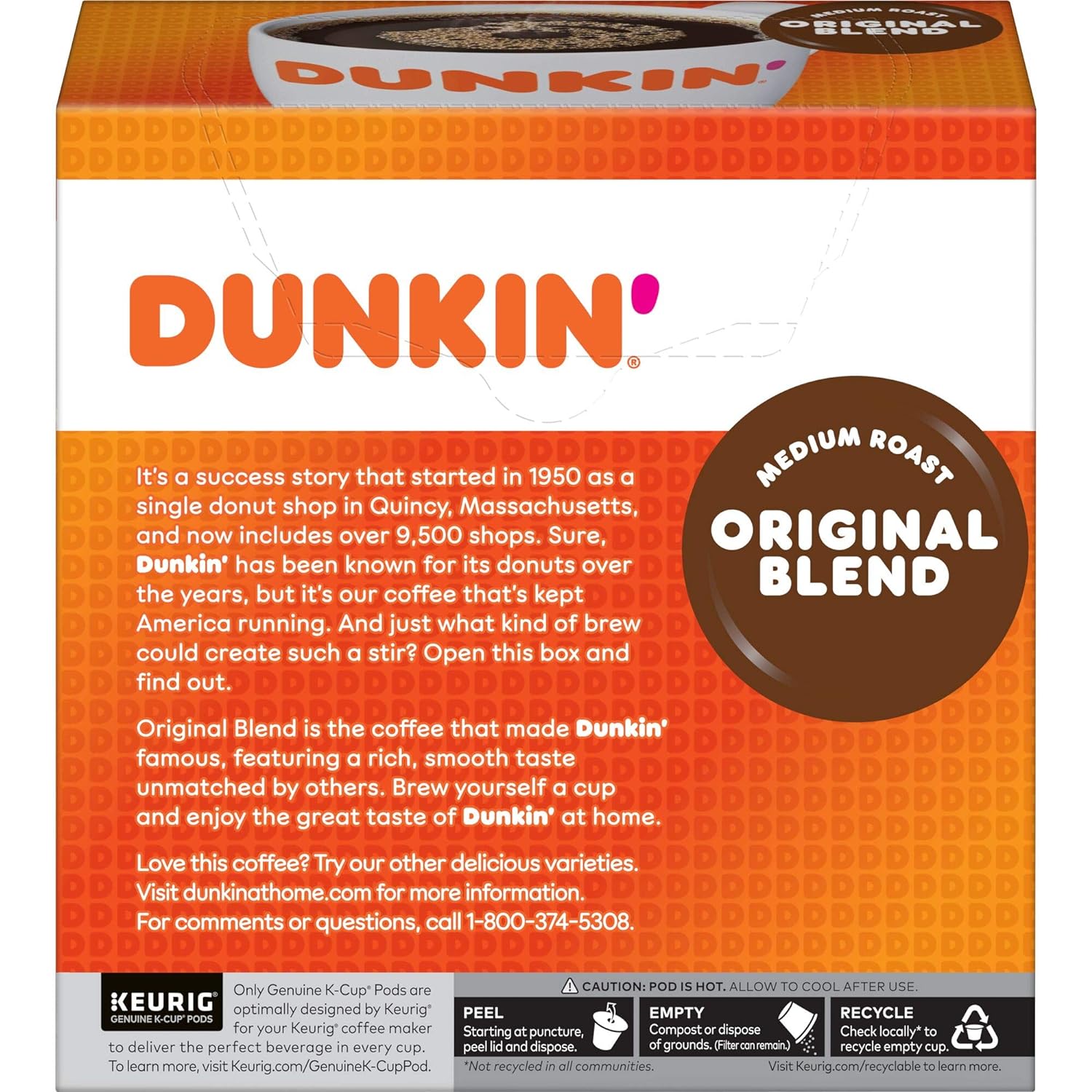 Wholesale prices with free shipping all over United States Dunkin' Original Blend Medium Roast Coffee, 128 Keurig K-Cup Pods - Steven Deals