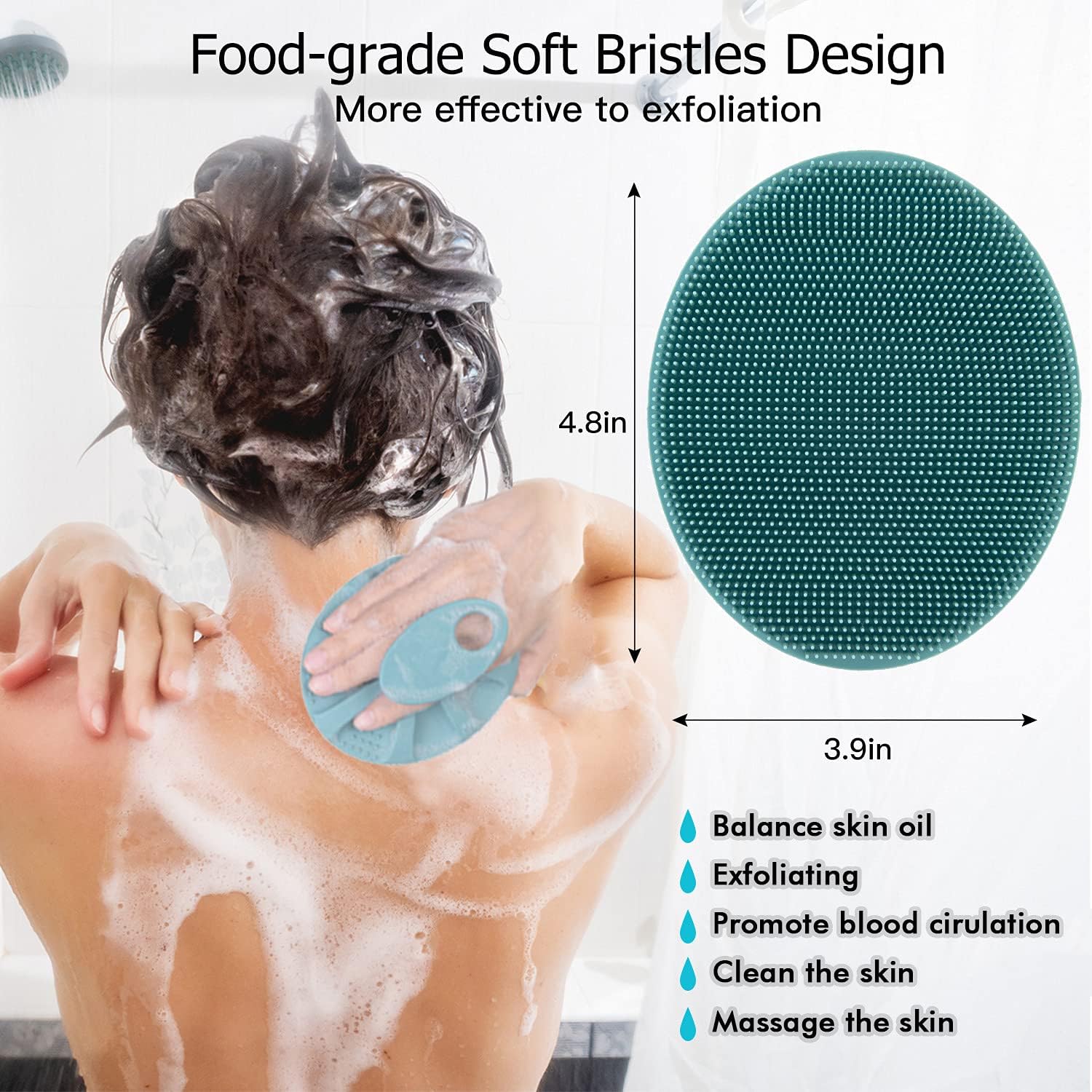 Wholesale prices with free shipping all over United States INNERNEED Food-Grade Soft Silicone Body Cleansing Brush Shower Scrubber, Gentle Exfoliating and Massage for All Kinds of Skin (Purple+Dark Green)) - Steven Deals
