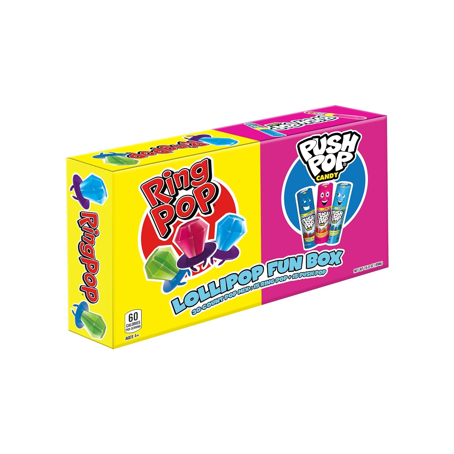 Wholesale prices with free shipping all over United States Bazooka Candy Brands Halloween Candy Box - 18 Count Lollipops W/ Assorted Flavors From Ring Pop, Push Pop, Baby Bottle Pop & Juicy Drop - Candy Gift Box For Halloween - Steven Deals