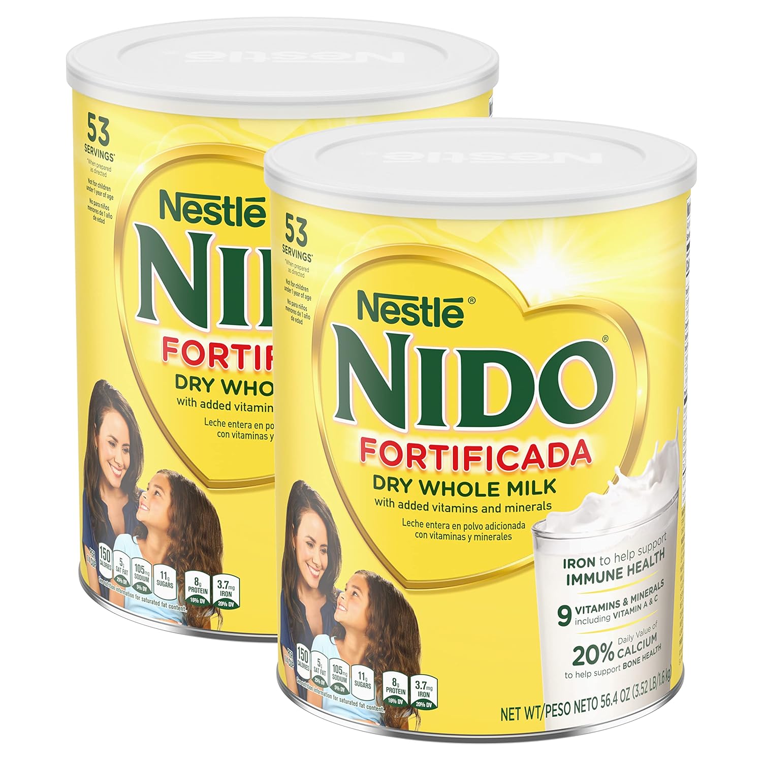 Wholesale prices with free shipping all over United States NIDO Fortificada Powdered Drink Mix - Dry Whole Milk Powder with Vitamins and Minerals - 56.4 Oz (3.52 LB) Canister - Steven Deals