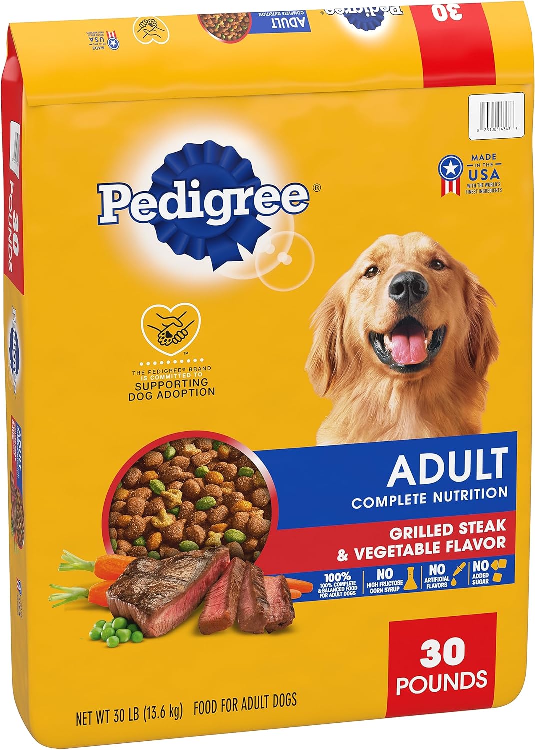 Wholesale prices with free shipping all over United States Pedigree Complete Nutrition Adult Dry Dog Food Grilled Steak & Vegetable Flavor Dog Kibble, 30 lb. Bag - Steven Deals