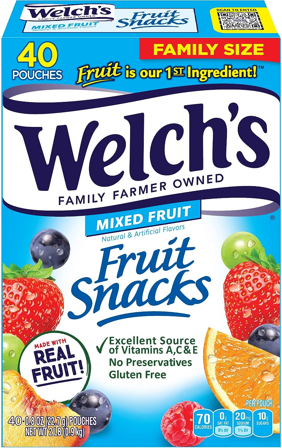 Wholesale prices with free shipping all over United States Welch's Fruit Snacks, Mixed Fruit, Perfect Halloween Candy Bulk Pack, Gluten Free, Individual Single Serve Bags, 0.8 oz (Pack of 40) - Steven Deals