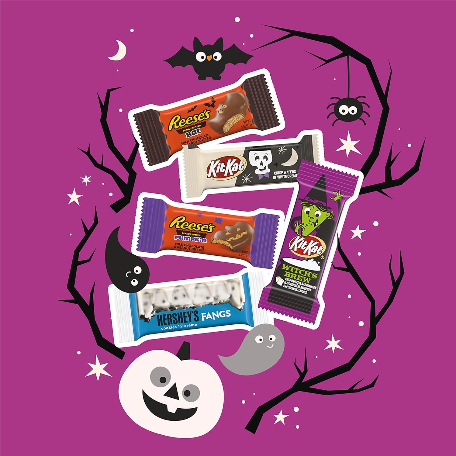 Wholesale prices with free shipping all over United States Hershey Assorted Milk Chocolate and Creme Flavors Snack Size, Halloween Candy Bulk Variety Bag, 38.22 oz (75 Pieces) - Steven Deals