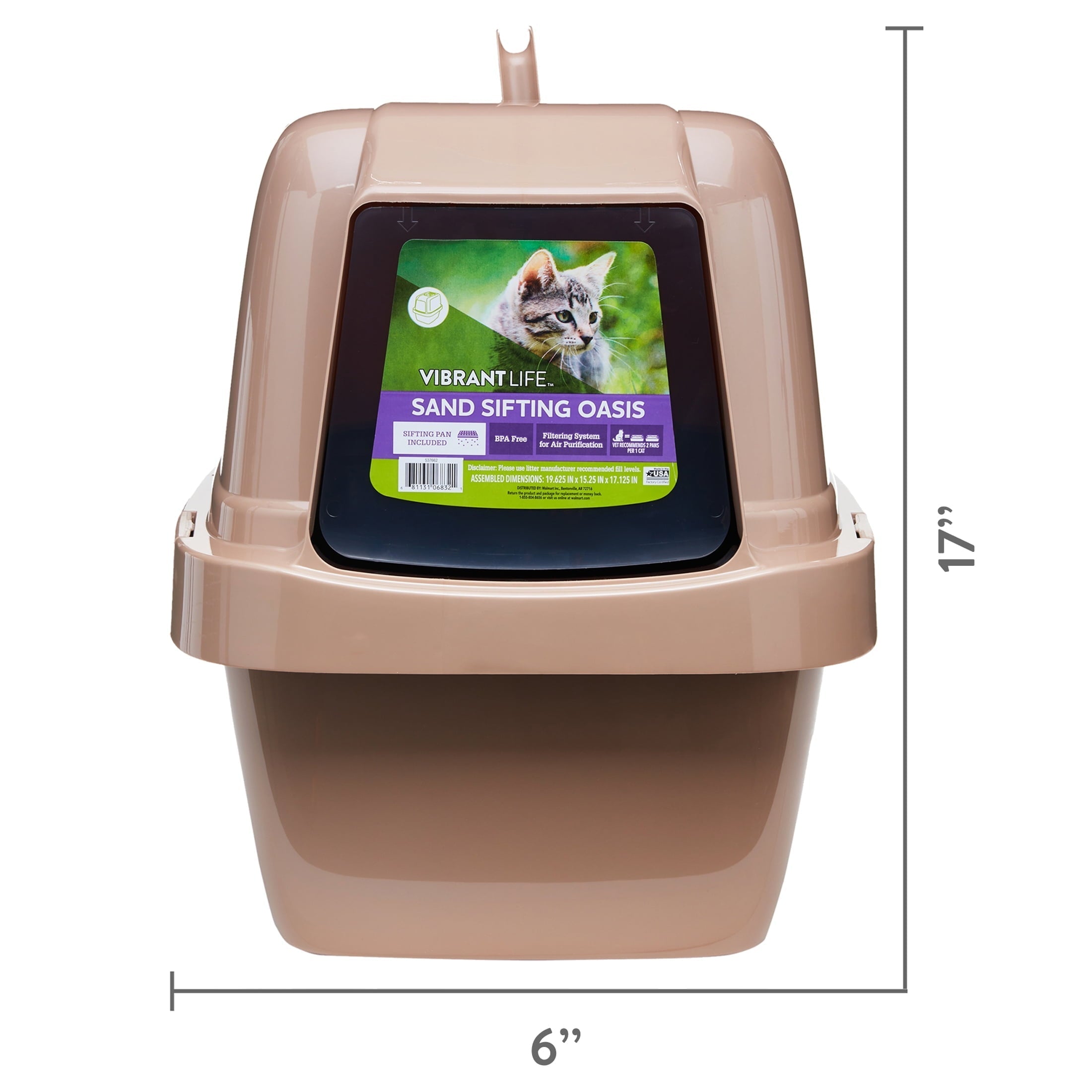 Wholesale prices with free shipping all over United States Vibrant Life Sand Sifting Oasis Cat Litter Box, Beige - Steven Deals