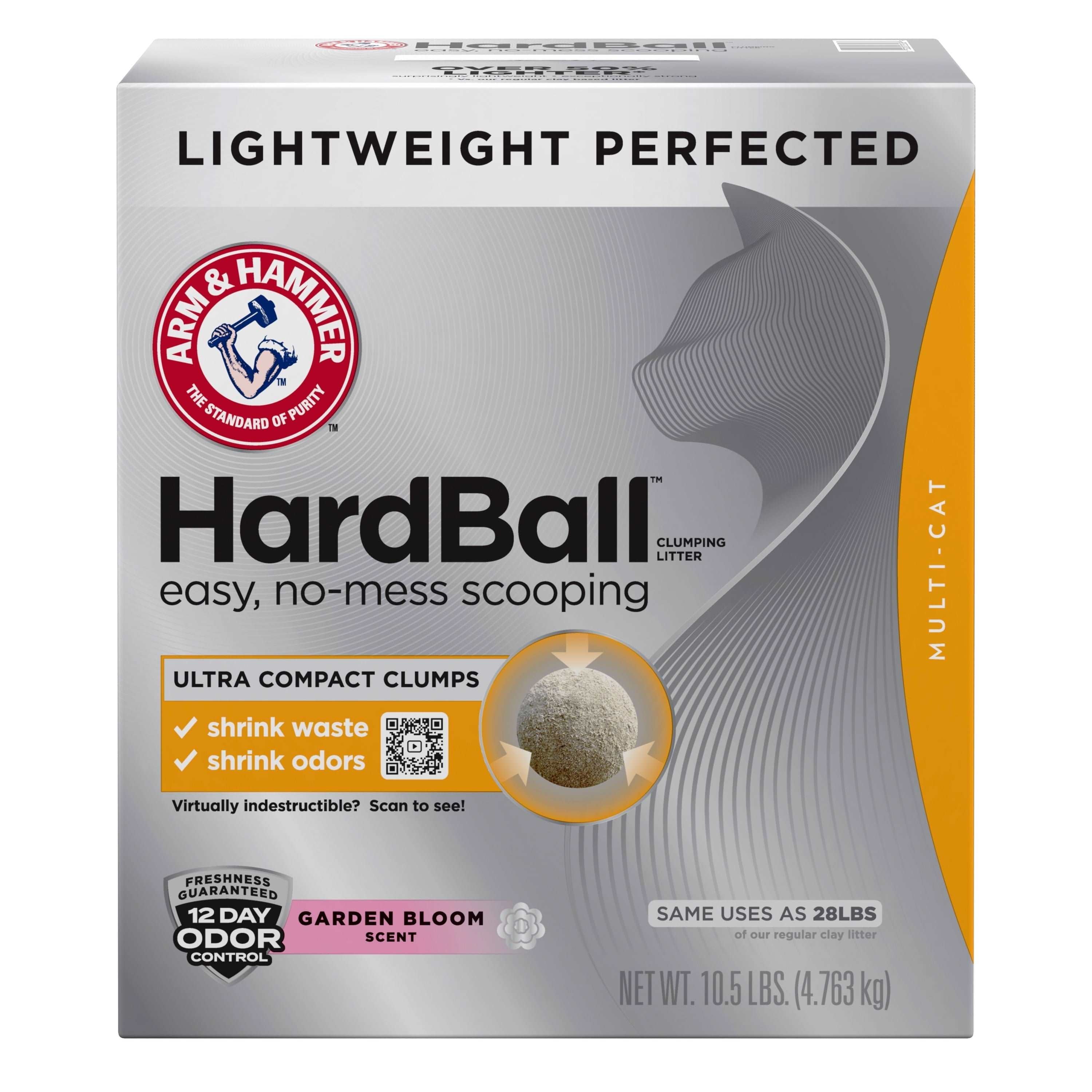 Wholesale prices with free shipping all over United States Arm & Hammer Hardball Lightweight Easy No-Mess Scooping Garden Bloom Scent Multi-Cat Clumping Litter, 10.5lb - Steven Deals