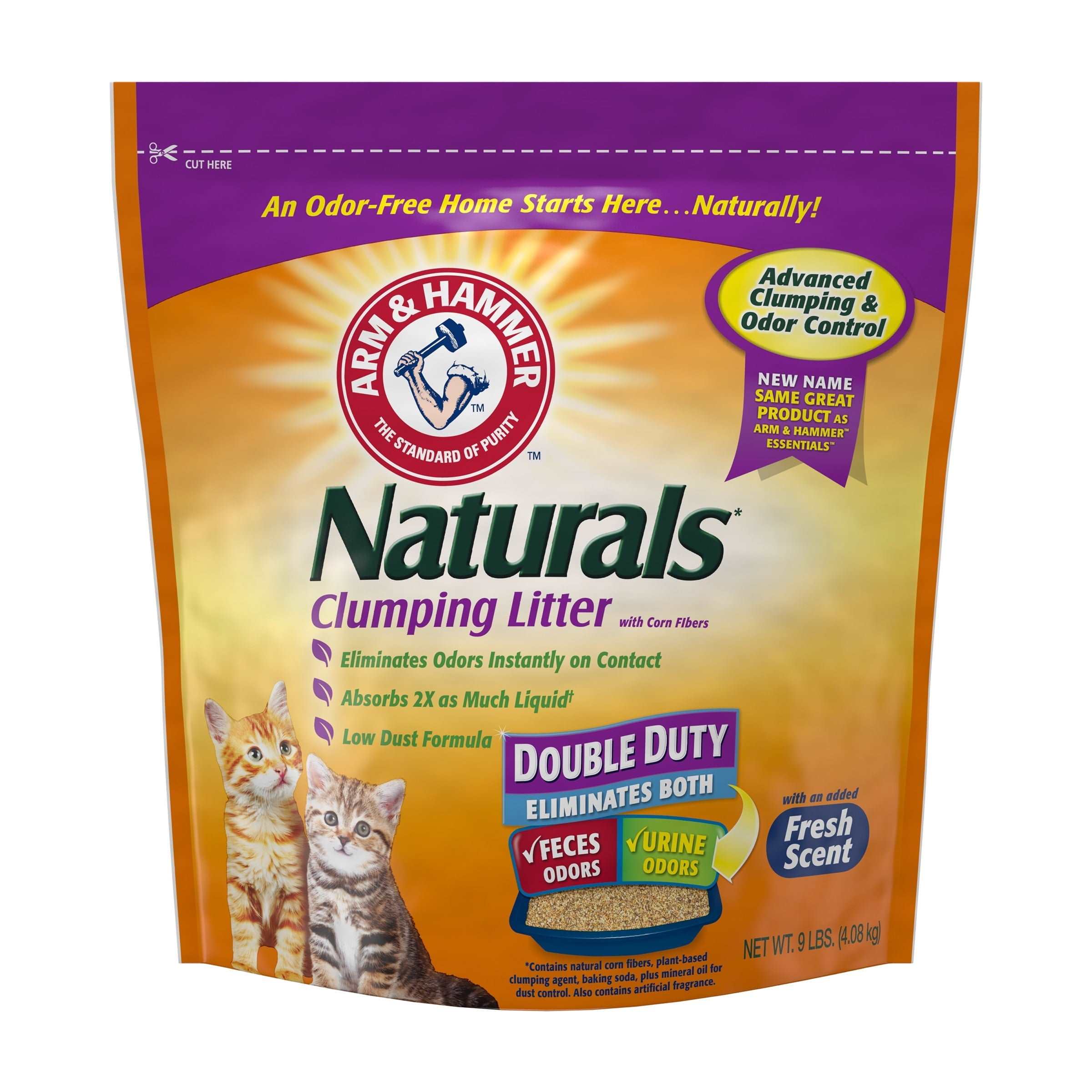 Wholesale prices with free shipping all over United States Arm & Hammer Naturals Clumping Litter, Double Duty w/ Corn Fibers, 9lb - Steven Deals