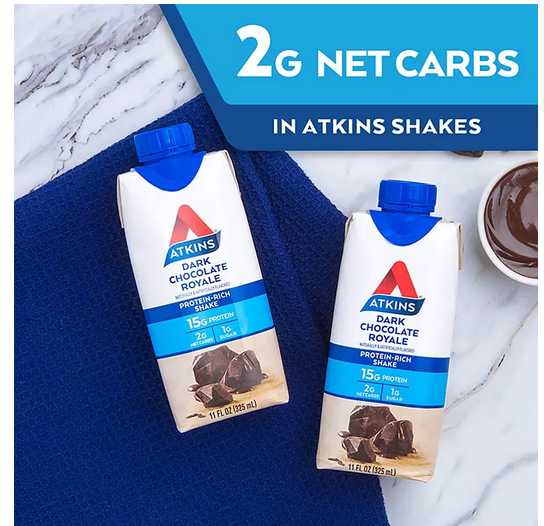 Wholesale prices with free shipping all over United States Atkins Gluten Free Protein-Rich Shake, Dark Chocolate Royale, Keto-Friendly (15 pk.) - Steven Deals
