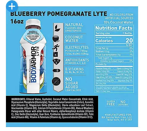 Wholesale prices with free shipping all over United States BODYARMOR LYTE Sports Drink Variety Pack (16 fl. oz., 20 pk.) - Steven Deals