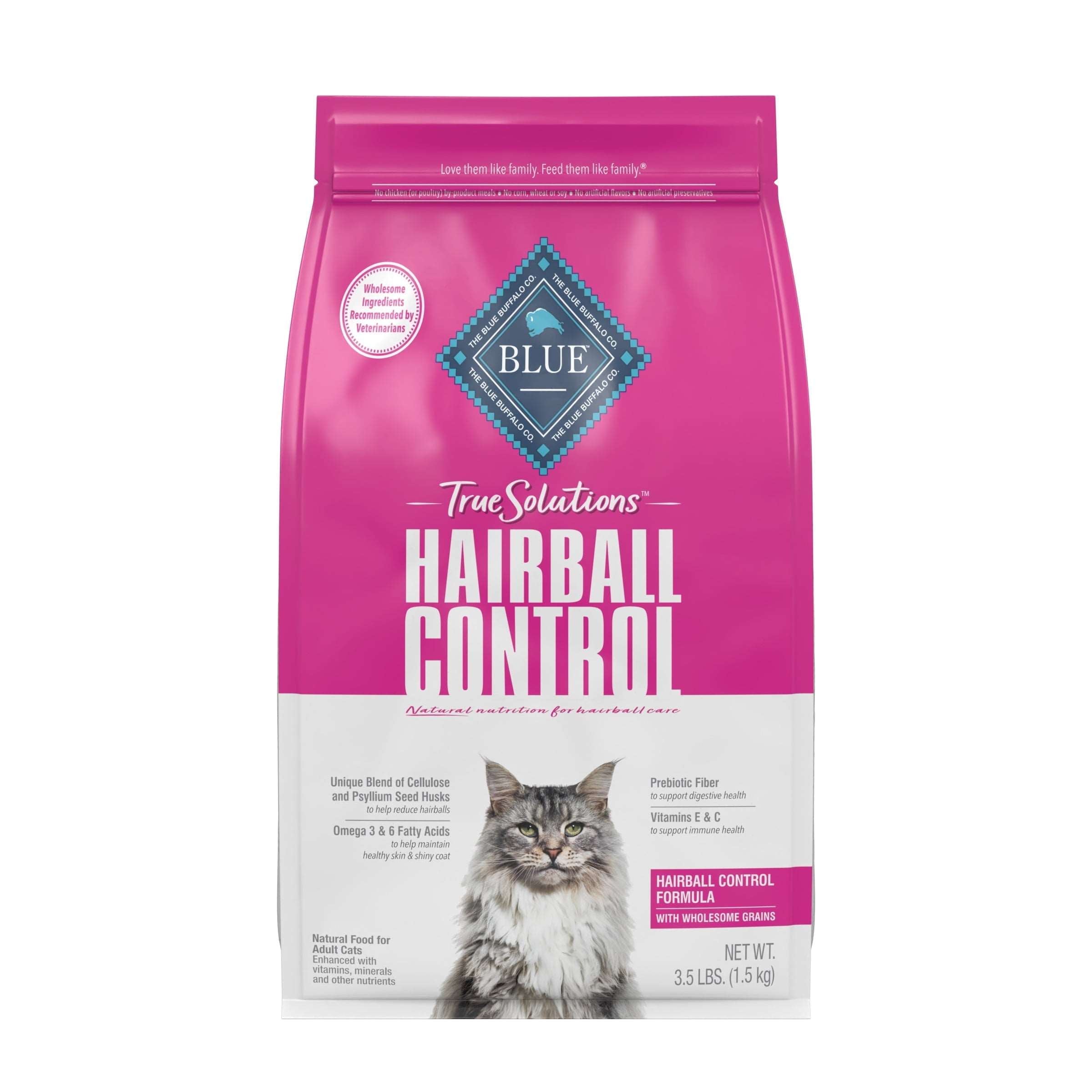 Wholesale prices with free shipping all over United States Blue Buffalo True Solutions Hairball Control Chicken Dry Cat Food for Adult Cats, Whole Grain, 3.5 lb. Bag - Steven Deals
