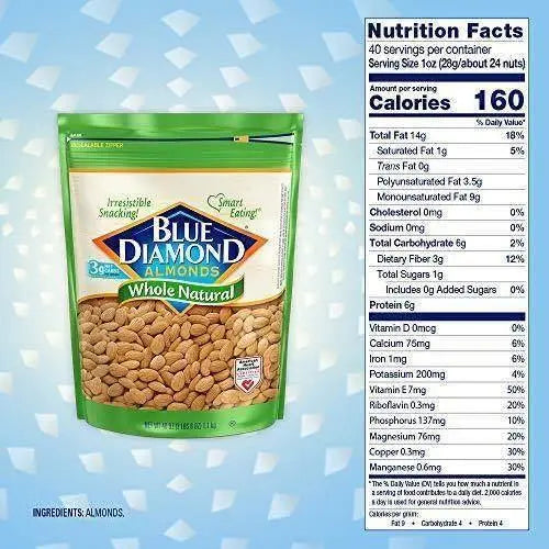 Wholesale prices with free shipping all over United States Blue Diamond Whole Natural Almonds - Steven Deals