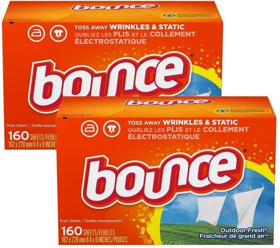 Wholesale prices with free shipping all over United States Bounce Fabric Softener Sheets, Outdoor Fresh, 160 Count (Pack of 2) - Steven Deals