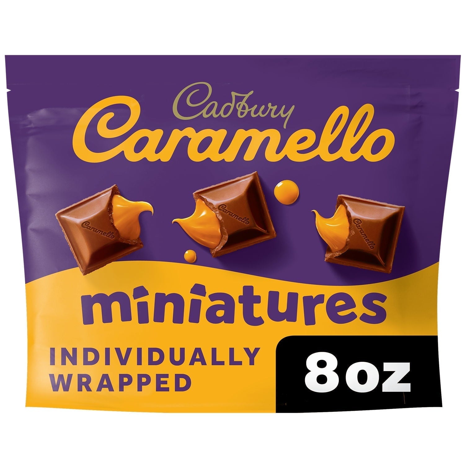 Wholesale prices with free shipping all over United States Cadbury Caramello Miniatures Milk Chocolate and Caramel Candy, Share Pack 8 oz - Steven Deals