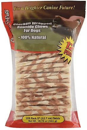 Wholesale prices with free shipping all over United States Canine Chews Chicken-Wrapped Rawhide Chews for Dogs (125 ct.) - Steven Deals