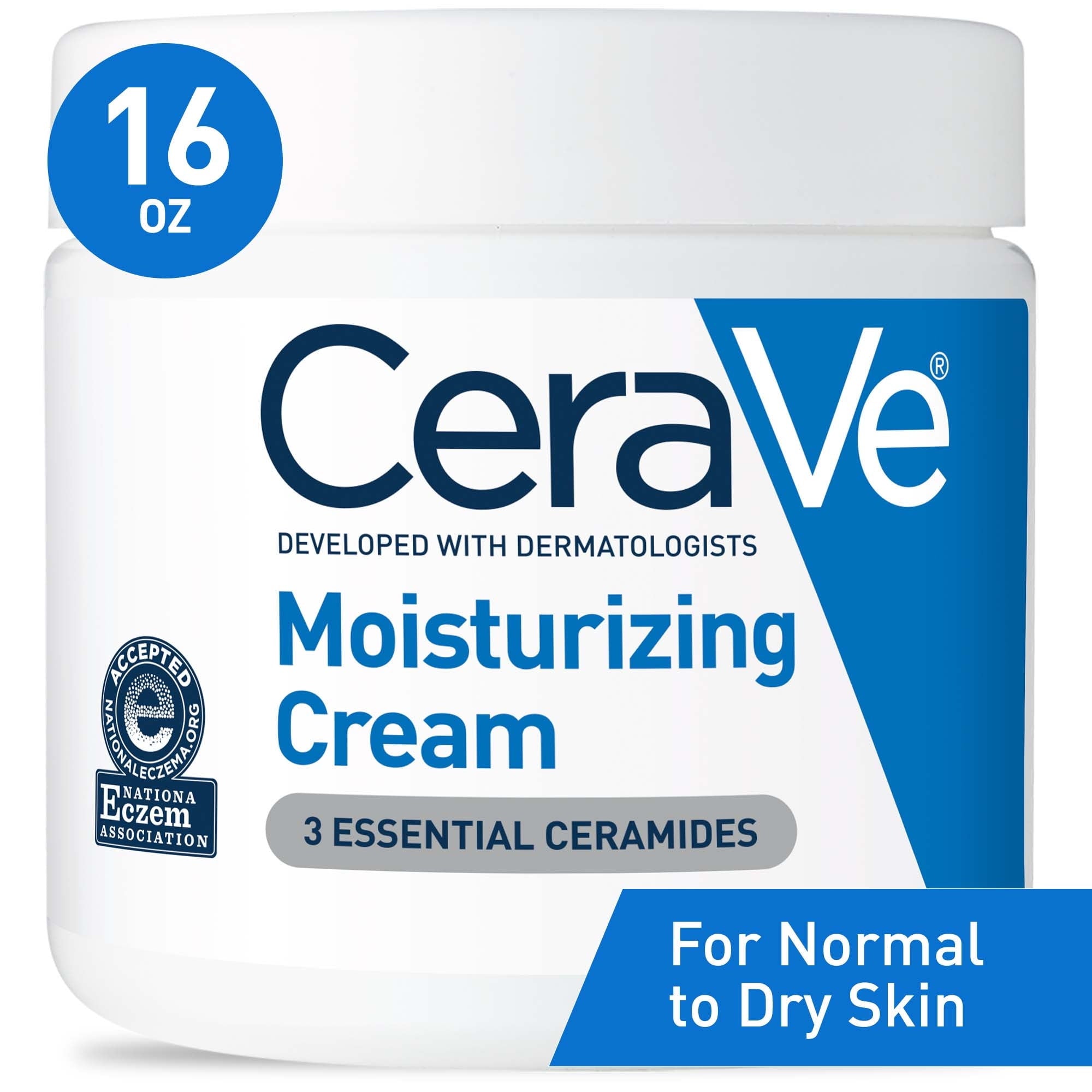 Wholesale prices with free shipping all over United States CeraVe Moisturizing Cream Jar for Face and Body for Normal to Dry Skin, 16oz - Steven Deals