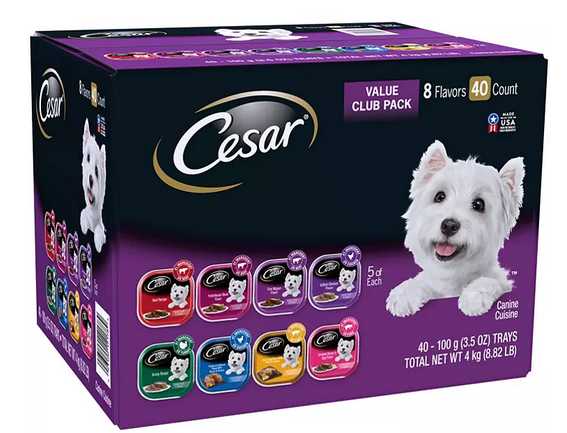 Wholesale prices with free shipping all over United States Cesar Canine Cuisine Wet Dog Food, 8 Flavor Variety Pack Classic Loaf in Sauce (3.5 oz., 40 ct.) - Steven Deals