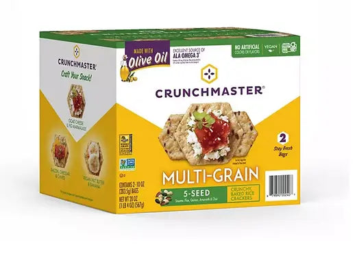 Wholesale prices with free shipping all over United States Crunchmaster 5 Seed Multi-Grain Cracker with Olive Oil (10 oz., 2 pk.) - Steven Deals