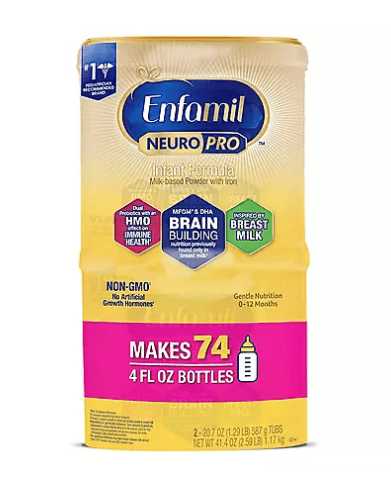 Wholesale prices with free shipping all over United States Enfamil NeuroPro Baby Formula Triple Prebiotic Immune Blend with 2'FL HMO, Reusable Tubs (20.7 oz., 2 pk.) - Steven Deals