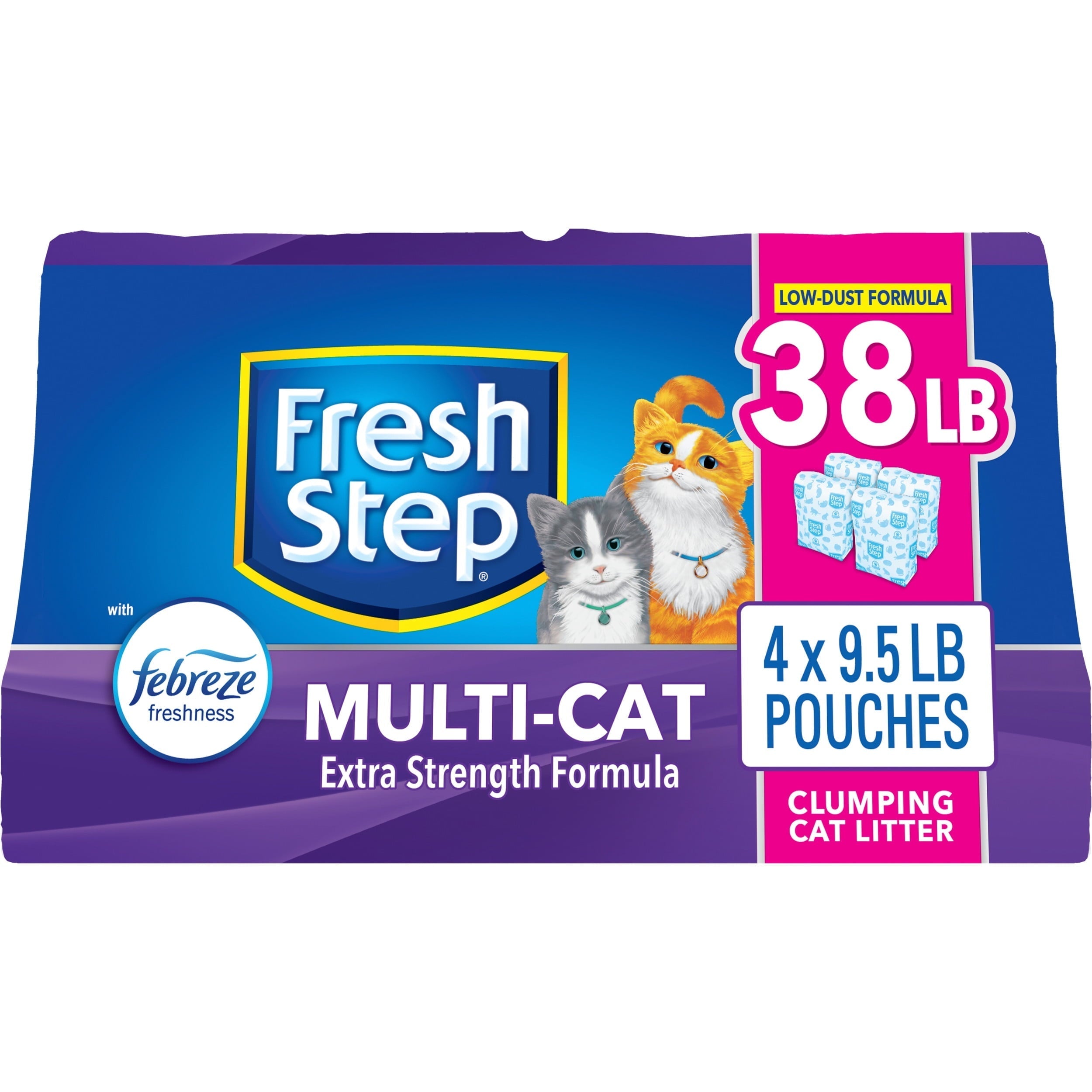 Wholesale prices with free shipping all over United States Fresh Step Multi-Cat Scented Litter with the Power of Febreze, Clumping Cat Litter, 38 lbs - Steven Deals