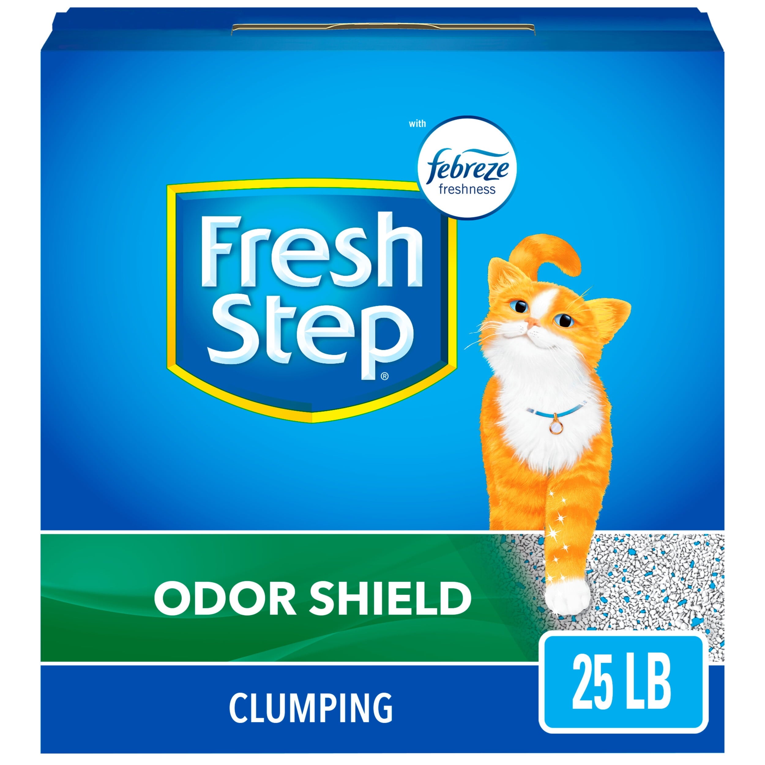 Wholesale prices with free shipping all over United States Fresh Step Odor Shield Scented Litter with the Power of Febreze, Clumping Cat Litter, 25 Pounds - Steven Deals