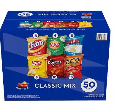 Wholesale prices with free shipping all over United States Frito-Lay Classic Mix Variety Pack (50 pk.) - Steven Deals
