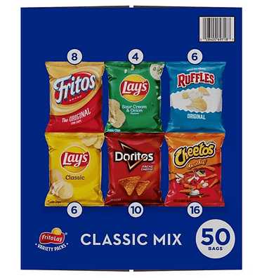 Wholesale prices with free shipping all over United States Frito-Lay Classic Mix Variety Pack (50 pk.) - Steven Deals