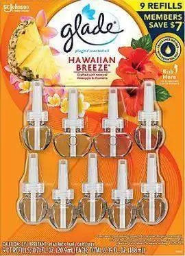 Wholesale prices with free shipping all over United States Glade PlugIns Scented Oil Refill, Essential Oil Infused Wall Plug In (6.39 fl. oz., 9 ct.) Hawaiian Breeze - Steven Deals
