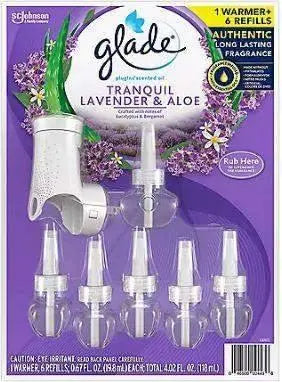 Wholesale prices with free shipping all over United States Glade PlugIns Scented Oil, Warmer + 6 Refills Tranquil Lavender & Aloe - Steven Deals