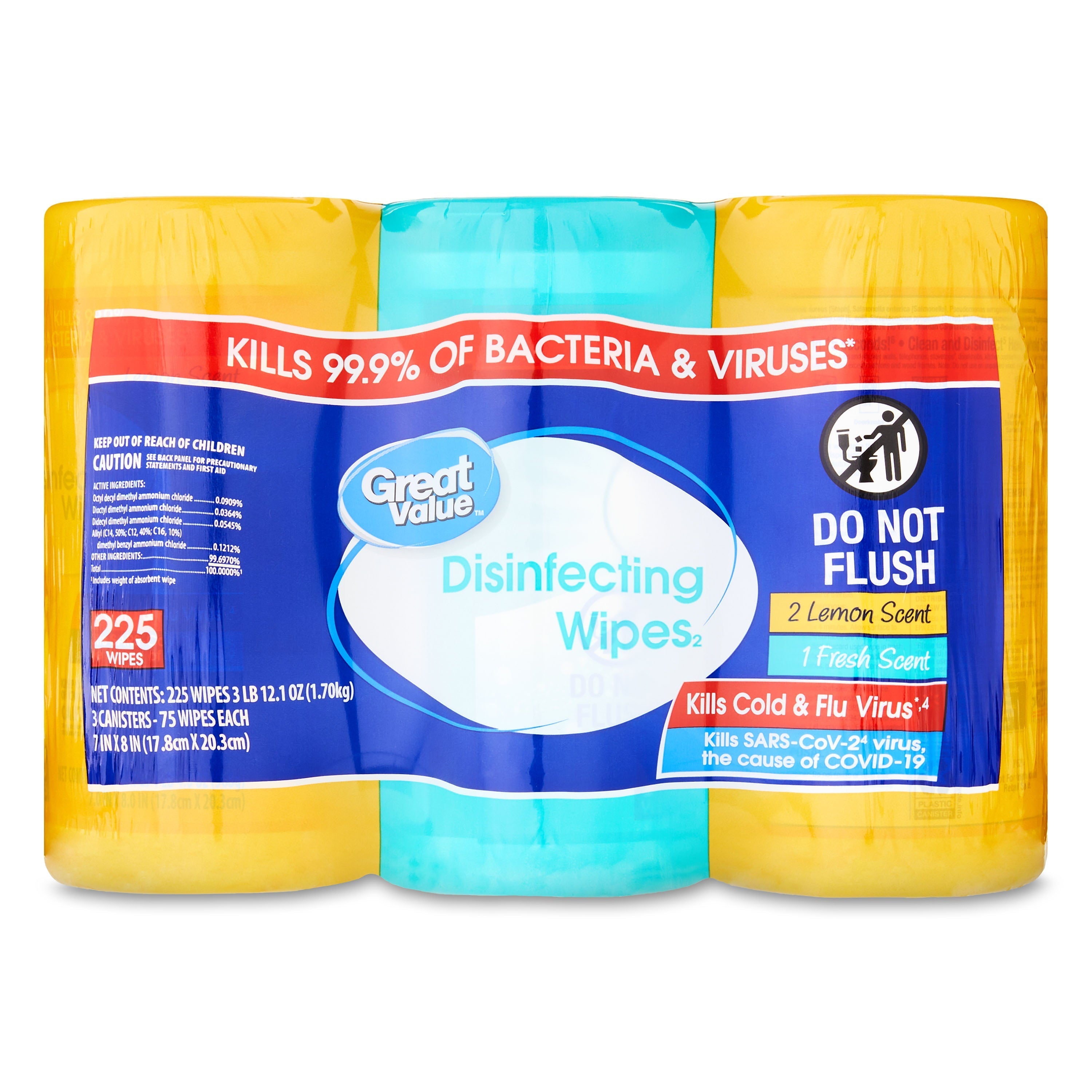 Wholesale prices with free shipping all over United States Great Value Disinfecting Wipes, Fresh and Lemon Scent, 225 Wipes - Steven Deals